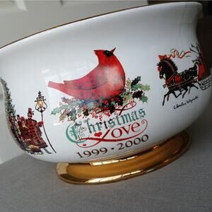 Teleflora Wysocki Christmas Love Bowl VTG Y2K collectible winter holiday decor